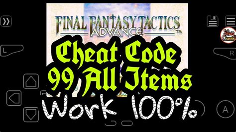 final fantasy tactics gameshark codes.